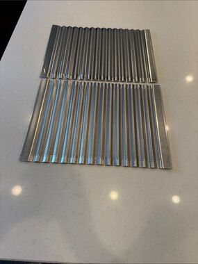 Stainless Steel breadstick Roll Pan / Crinkle Baking Sheet  2 sheets